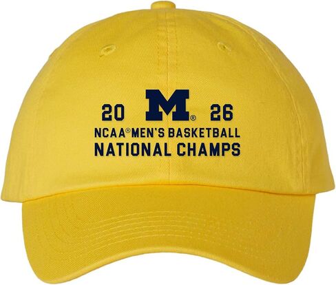 UGP Campus Apparel Michigan Wolverines 2026 Basketball National Champions Simple Path Sports Team Dad Hat in Saudi Arabia