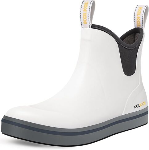 Women's Deck Boots, 100% Waterproof Rain Boots, Grip-Pro Rip Slip-Resistant Sole, Upgraded Soft & Durable Neoprene Rubber, 360° Breathable Mesh Lining, Easy to Clean, for Outdoor/Sailing in Saudi Arabia