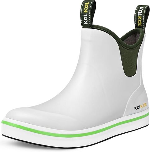 Women's Deck Boots Ankle Rain Boots Fishing Boots Work Shoes, Reinforced Rubber Shell, 100% Waterproof Slip-Resistant, Breathable and Quick-drying, Easy-clean Wearable, for Outdoor Garden (Size 5-11) in Saudi Arabia