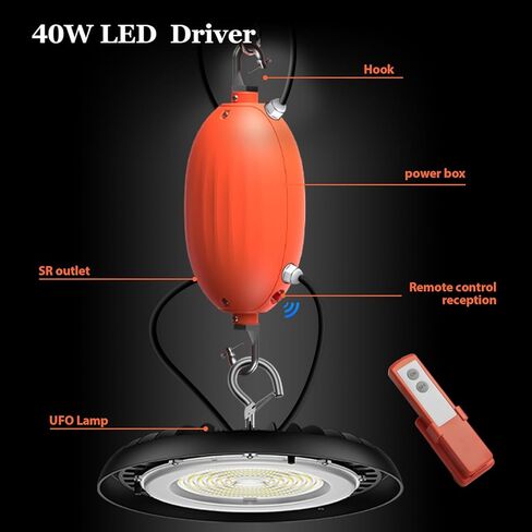 برنامج تشغيل LED للطوارئ بقدرة 40 وات لإضاءة UFO High Bay القابلة للتعتيم، برنامج تشغيل احتياطي للبطارية مع جهاز تحكم عن بعد، إدخال 100V-347Vac مخرج 170Vdc، وقت الطوارئ 90 دقيقة، اختبار تلقائي، مدرج في قائمة UL in Kuwait