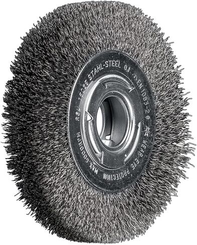 PFERD POS Round Brush Wide Unknotted RBU | Diameter 180 x 25 x Variable Bore Stainless Steel Wire Diameter 0.30 | 43701240 – for The Sanding Trestle, Unknotted; Trim Material INOX 0.30 mm in Saudi Arabia