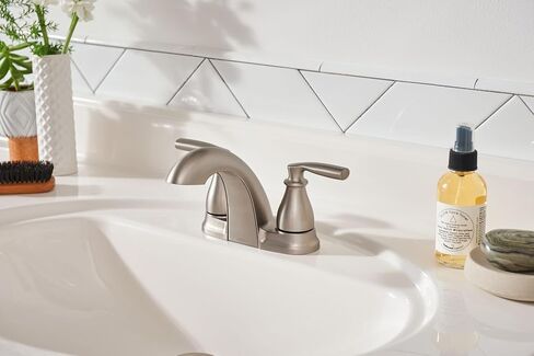 Moen Hilliard 2 Handle Centerset Lavatory Faucet - with Low Arc Spout, Mediterranean Bronze in Saudi Arabia