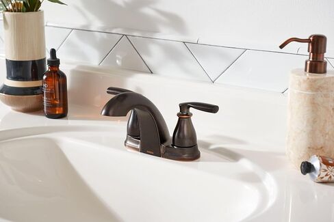 Moen Hilliard 2 Handle Centerset Lavatory Faucet - with Low Arc Spout, Mediterranean Bronze in Saudi Arabia