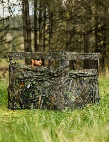 Tidewe Hunting Blind for Turkey ، SEE 3 PANEL SEE مع حقيبة حمل ، صامتة وتسرب منبثقة أعمى لصيد شخص 1-2 ، CAMO G2 GREEN in Kuwait