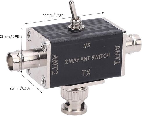 Manual Antenna Switch with BNC Interface 1 Input 2 Output 2 Way 100W RF Switch for Signal Transfer - Durable Manual Antenna Transfer Switch for HDTV Amplifiers and Satellite Systems in Saudi Arabia