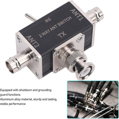 Manual Antenna Switch with BNC Interface 1 Input 2 Output 2 Way 100W RF Switch for Signal Transfer - Durable Manual Antenna Transfer Switch for HDTV Amplifiers and Satellite Systems in Saudi Arabia