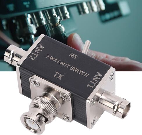 Manual Antenna Switch with BNC Interface 1 Input 2 Output 2 Way 100W RF Switch for Signal Transfer - Durable Manual Antenna Transfer Switch for HDTV Amplifiers and Satellite Systems in Saudi Arabia