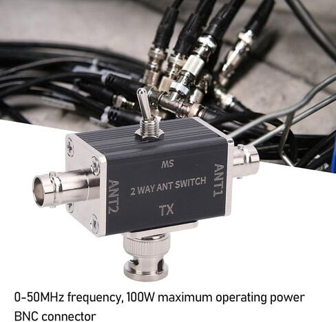 Manual Antenna Switch with BNC Interface 1 Input 2 Output 2 Way 100W RF Switch for Signal Transfer - Durable Manual Antenna Transfer Switch for HDTV Amplifiers and Satellite Systems in Saudi Arabia