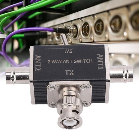 Manual Antenna Switch with BNC Interface 1 Input 2 Output 2 Way 100W RF Switch for Signal Transfer - Durable Manual Antenna Transfer Switch for HDTV Amplifiers and Satellite Systems in Saudi Arabia