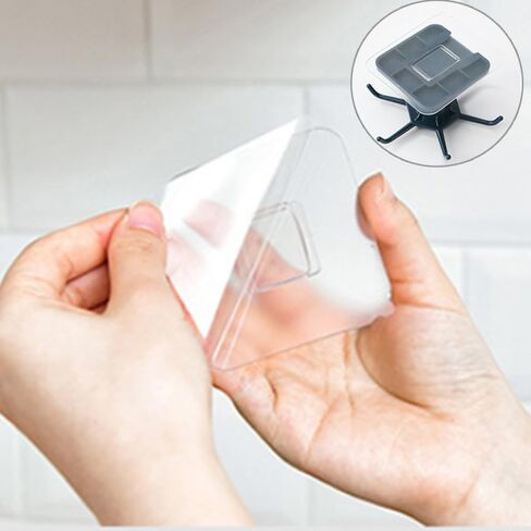 4 Pieces Traceless Adhesive for 360°Rotating Kitchen Utensil Hooks,360° Rotating Kitchen Utensil Hook Accessories,Self-Adhesive Accessories for 360°Rotating Kitchen Hooks. (Transparent) in Saudi Arabia