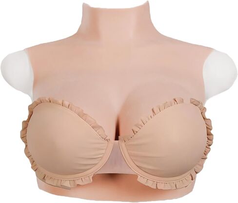 Silicone Breast Plate Forms Fake Boobs Breastplate High Collar Realistic Cosplay Drag Queen Transgender in Saudi Arabia