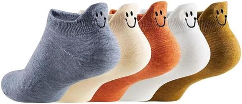Ankle Socks for Women - 5 Pairs Athletic Low Cut Running Socks Kawaii Embroidered Funny Low Cut Ankle Sock for Girls in Saudi Arabia