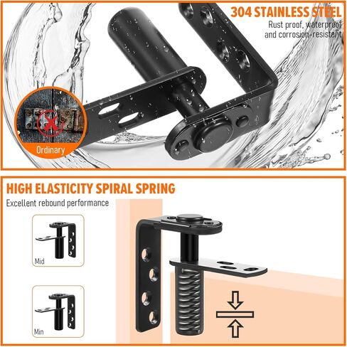 Saloon Door Hinges, Heavy Duty 304 Stainless Steel Double Swing Action Hinge Self Closing, Fit for Bar, Cafe, Patio Doors (Black) in Saudi Arabia