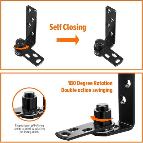 Saloon Door Hinges, Heavy Duty 304 Stainless Steel Double Swing Action Hinge Self Closing, Fit for Bar, Cafe, Patio Doors (Black) in Saudi Arabia