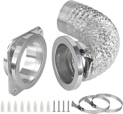 Magnetic Dryer Vent Coupling Connector Kit - DV180 Airtight Seal, Quick Connect, Includes 4"x3.3ft Duct & 2 Clamps in Saudi Arabia