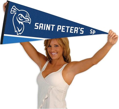 College Flags & Banners Co. Saint Peters Peacocks Wordmark Pennant Flag in Saudi Arabia