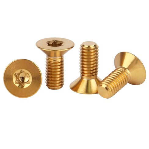 4 قطع من مسمار التيتانيوم M5x12mm مسمار برأس توركس مسطح غاطس (أسود) in Saudi Arabia