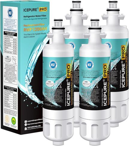 ICEPURE PLUS 46-9690 NSF53 بديل معتمد لـ LG LT700P ADQ36006101، Kenmore Elite 9690 ADQ36006102، LFX28979ST، RWF1200A، LFX25978ST، LFXS30766S، LFXC24726S فلتر مياه الثلاجة، 4 عبوات in Saudi Arabia