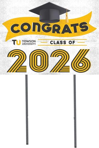 لافتة ساحة التخرج من KH Sports Fan Towson Tigers فئة 2026، 18x24 in Kuwait