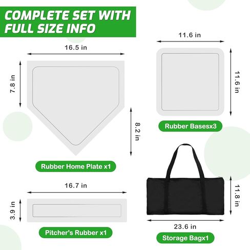 22Pcs Sports Kickball Set, Including 10" and 11.5" Playground Ball with Air Pump, 5 Rubber Throw Down Bases, 12 Soccer Disc Cones, Storage Bag, Scoreboard for Kids & Adults Playground Outdoor Backyard in Saudi Arabia