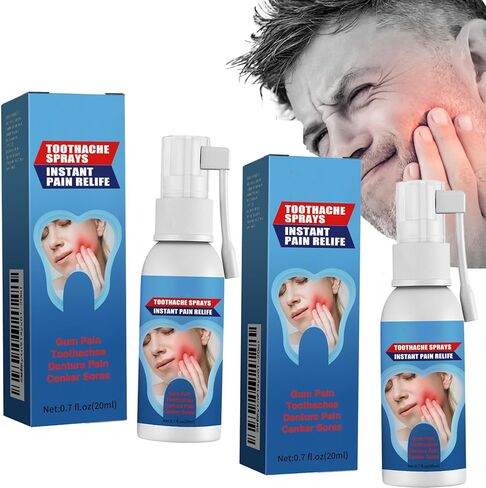 Toothache Pain Relief Adult Severe,Tooth Pain Relief for Adults Spray,Treatment Ache Nerve Pain Medicine,Quicklynumbs Nerve Wisdom Tooth Inflammation,Other Types of Dental(2PCS) in Saudi Arabia