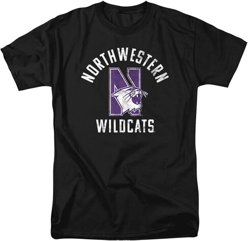تي شيرت للبالغين من الجنسين يحمل شعار Wildcats الرسمي من جامعة Northwestern، شعار Wildcats، مقاس متوسط in Kuwait