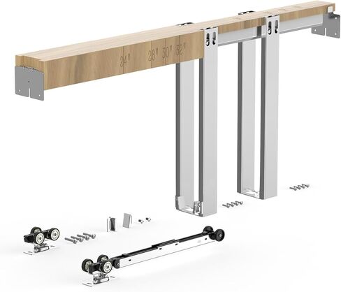 VEVOR Pocket Door Frame Kit, for 24-36 in Wide 80 in High Door, Pocket Door Kit with Two-Way Soft Close Mechanism, Slide Smoothly Quietly, Easy to Install, Premium Galvanized Steel, for Living Room in Saudi Arabia