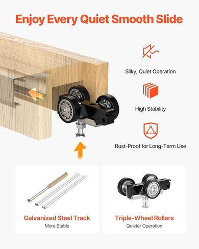 VEVOR Pocket Door Frame Kit, for 24-36 in Wide 80 in High Door, Pocket Door Kit with Two-Way Soft Close Mechanism, Slide Smoothly Quietly, Easy to Install, Premium Galvanized Steel, for Living Room in Saudi Arabia