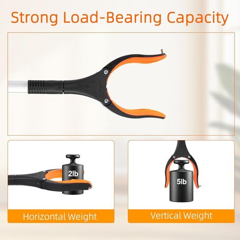 Grabber Reacher Tool, 2 Pack 32" Foldable Lightweight Trash Claw Grabbers for Elderly, 360° Rotating Head Wide Jaw Reaching Tool for Trash, Pick Up Stick (Orange) in Saudi Arabia