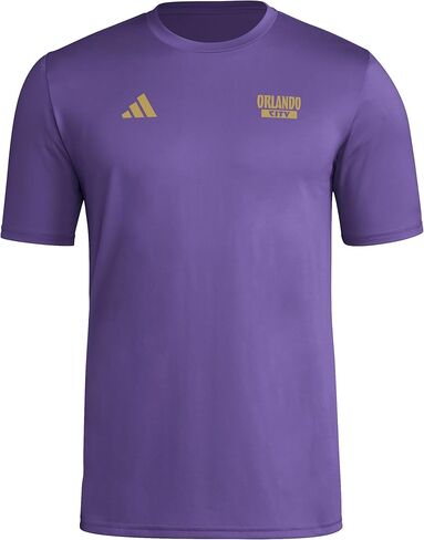 تي شيرت Orlando City Sc Local Warp Pre-Game قصير الأكمام للرجال من Adidas in Kuwait