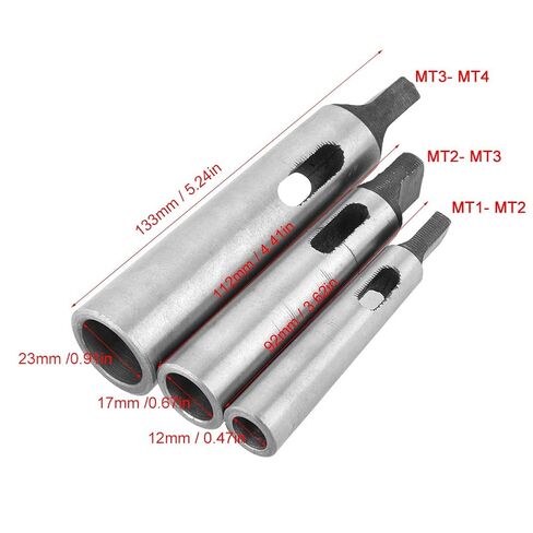 Taper Adapter,3 Pcs 45# Steel Reducing Sleeve,Easy to Store and Maintain,for The Mt Shank, Taper Shank Drills Mt1- Mt2 Mt2- Mt3 Mt3- Mt4 in Saudi Arabia