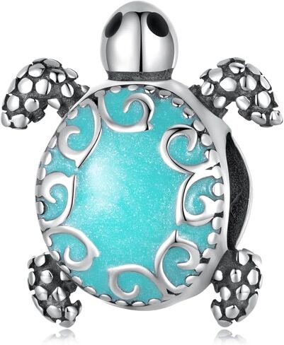 WOSTU 925 Sterling Silver Owl Turtle Seashell Firefly Cat Animal Beach Charms fit Charm Bracelet Birthday Jewelry Gift for Women in Saudi Arabia