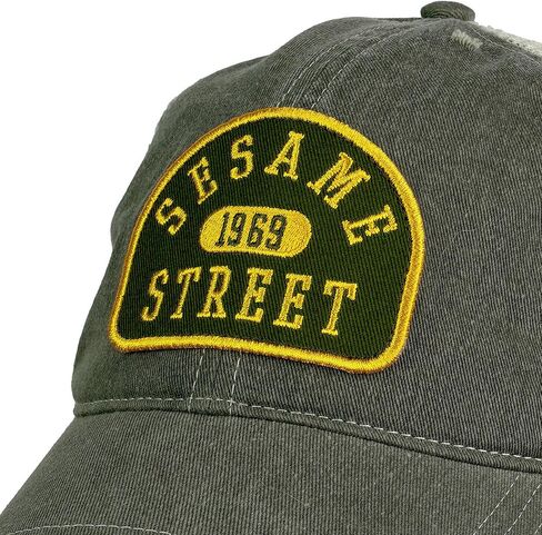 Popfunk Official Sesame Street Pill Arc Adjustable Snapback Cotton Twill Vintage Trucker Hat - Unisex for Men and Women, Hunter Green in Saudi Arabia