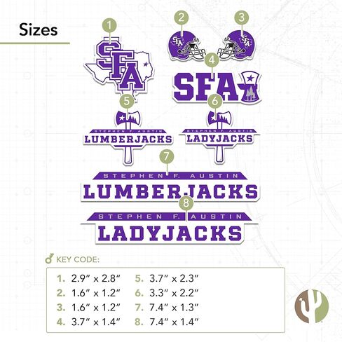 Desert Cactus Stephen F. Austin State University Sticker Lumberjacks SFA Vinyl Decals Laptop Water Bottle Car Scrapbook T2 (Type 2) in Saudi Arabia