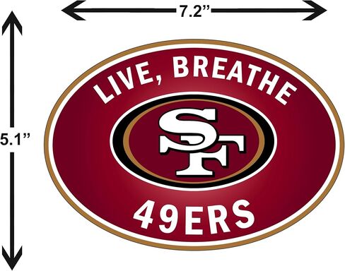 ملصق Siskiyou Sports NFL San Francisco 49ers Live-Breath التلقائي، ألوان الفريق، مقاس واحد in Kuwait