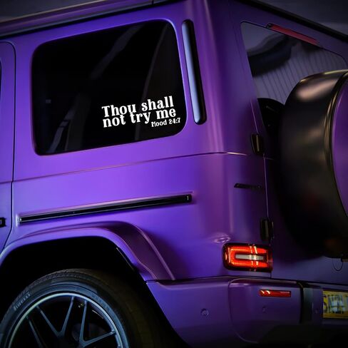 Thou Shall NotTry Me Decal Vinyl Sticker Auto Car Truck Wall Laptop | White | 8" x 2" in Saudi Arabia