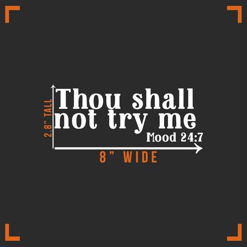 Thou Shall NotTry Me Decal Vinyl Sticker Auto Car Truck Wall Laptop | White | 8" x 2" in Saudi Arabia