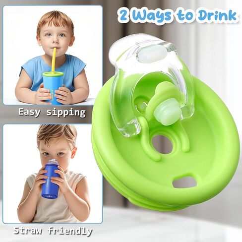 Gencywe 2 PACK Kids Double Walled Stainless Steel Cups with Straws and lids | 12 oz Spill-Proof Sippy Smoothie Tumbler Set, Small Kids Snack & Drink Water Cups, BPA-Free (Age: 3+ years old & up) in Kuwait