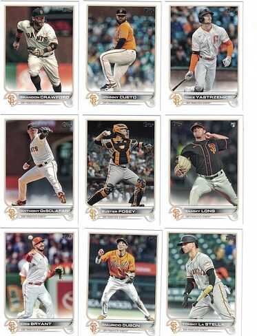 San Francisco Giants Topps Team Sets (2025-2022) *Plus* (5) Bonus Buster Posey Cards! / Each of these (4) Topps Giants Team Sets include cards from both Series 1 and 2 Topps. Loaded with Star players and Rookie Cards. *Store Special!* in Saudi Arabia