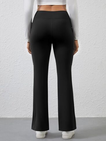 Fleece Lined Leggings Women Winter Flare Thermal Leggings Water Resistant Hiking Cargo Snow Pants with 4 Pockets in Saudi Arabia