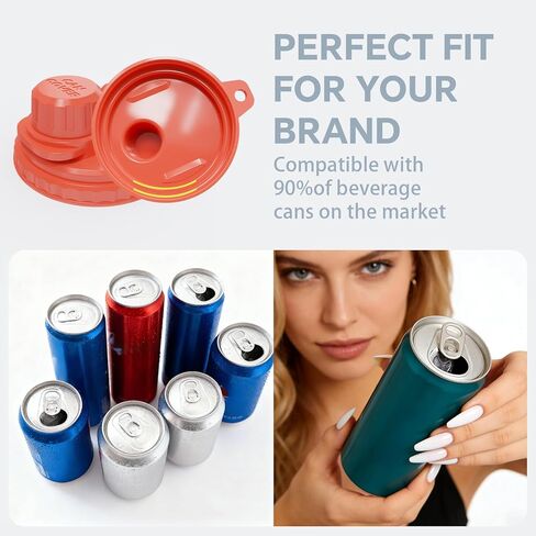 6-Pack Soda Can Lids with Twist-Off Caps Reusable BPA-Free Can Covers for Soda, Beer & Energy Drinks, Universal Fit 202/206 Cans, Helps Maintain the Taste of The Beverage (Multicolored) in Kuwait