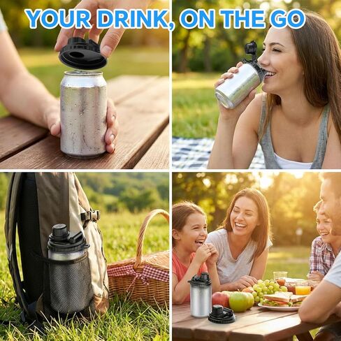 6-Pack Soda Can Lids with Twist-Off Caps Reusable BPA-Free Can Covers for Soda, Beer & Energy Drinks, Universal Fit 202/206 Cans, Helps Maintain the Taste of The Beverage (Multicolored) in Kuwait