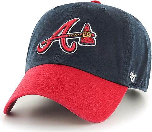 قبعة '47 MLB ذات لونين للتنظيف قابلة للتعديل، مقاس واحد للبالغين يناسب الجميع (Atlanta Braves) in Kuwait