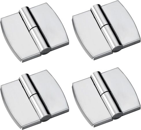4pcs Public Toilet Stainless Steel Hinge,Silver Restroom Partition Hardware Connection Accessories for Shopping malls,Hotels, Bathroom Bathroom Door (Silver,Right Side Hinge) in Saudi Arabia