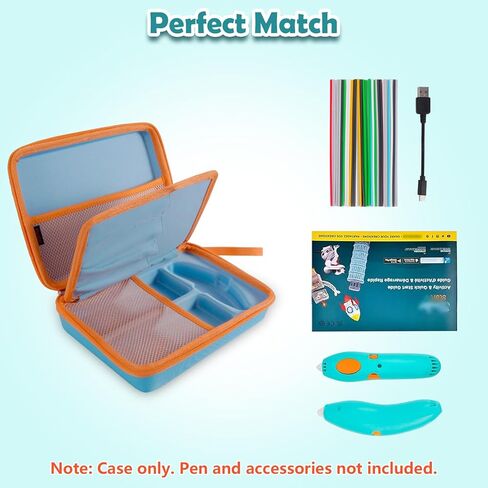 حافظة كينوبي متوافقة مع 3Doodler Start+ Essentials (2024 2023) مجموعة أقلام ثلاثية الأبعاد للأولاد والبنات، مجموعة أنشطة فنية محمولة ذات هيكل صلب لتخزين لعبة العلوم والتكنولوجيا والهندسة والرياضيات، وعقد خيوط بلاستيكية in Kuwait