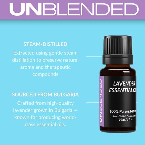 زيت اللافندر العطري من غير ممزوج 30 مل - نقي 100%، زيت مقطر بالبخار، زيت طبيعي للعلاج بالروائح العطرية للناشر والنوم والاسترخاء والبشرة in Saudi Arabia