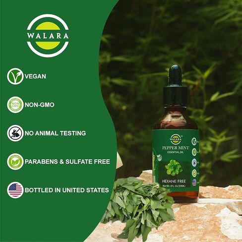 زيت النعناع العطري - 2 أونصة | نقي وطبيعي 100% للعلاج بالروائح العطرية والعناية بالبشرة والشعر وفروة الرأس in Saudi Arabia