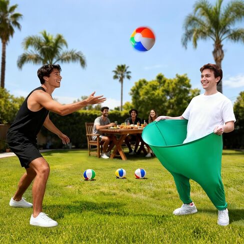Giant Granny Pants Yard Game,14 PCS Complete with 2 Pants(40"x32") & 2 Pumps,10 Colorful Bouncy Balls,Hilarious Outdoor Tossing Games for Adults Family Easter Carnival Party Backyard Gatherings in Saudi Arabia