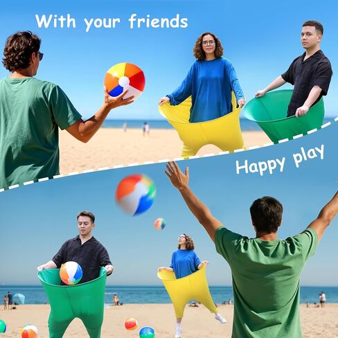 Giant Granny Pants Yard Game,14 PCS Complete with 2 Pants(40"x32") & 2 Pumps,10 Colorful Bouncy Balls,Hilarious Outdoor Tossing Games for Adults Family Easter Carnival Party Backyard Gatherings in Saudi Arabia