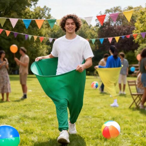 Giant Granny Pants Yard Game,14 PCS Complete with 2 Pants(40"x32") & 2 Pumps,10 Colorful Bouncy Balls,Hilarious Outdoor Tossing Games for Adults Family Easter Carnival Party Backyard Gatherings in Saudi Arabia
